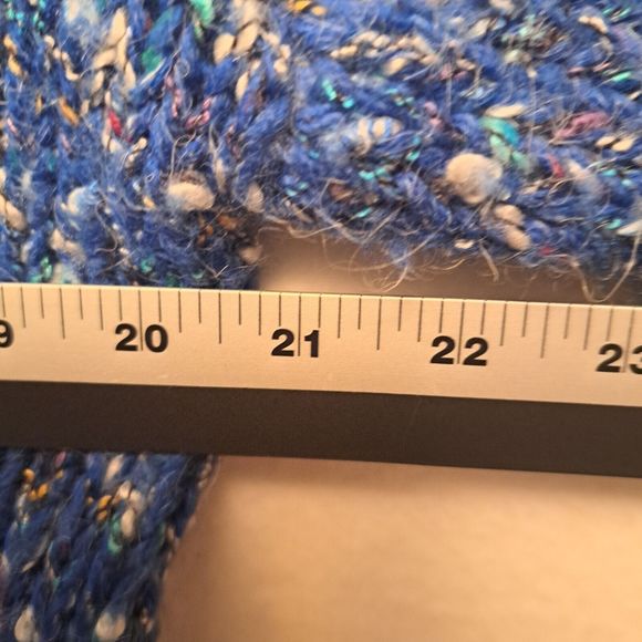 Santana Novelty Sweater Cardigan Blue Speckle Wool Blend Chunky Grandma … - Picture 8 of 10